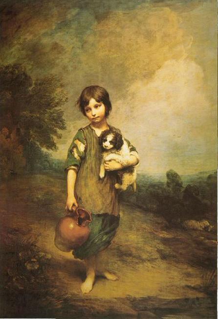 Thomas Gainsborough A Cottage Girl with Dog and Pitcher France oil painting art
